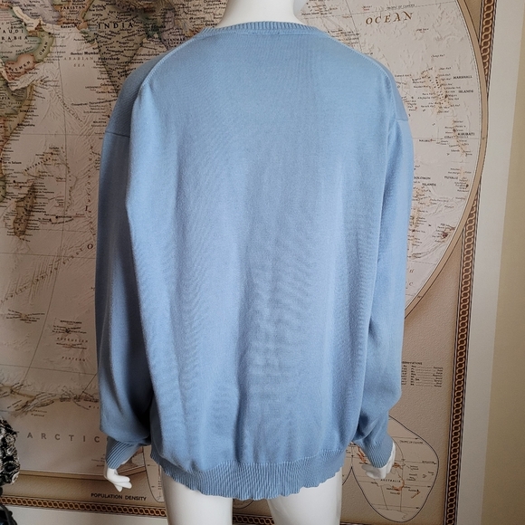 Jos.A.Bank Signature Collection Men's Light Blue V-Neck Sweater 100% cotton XL - Picture 10 of 11